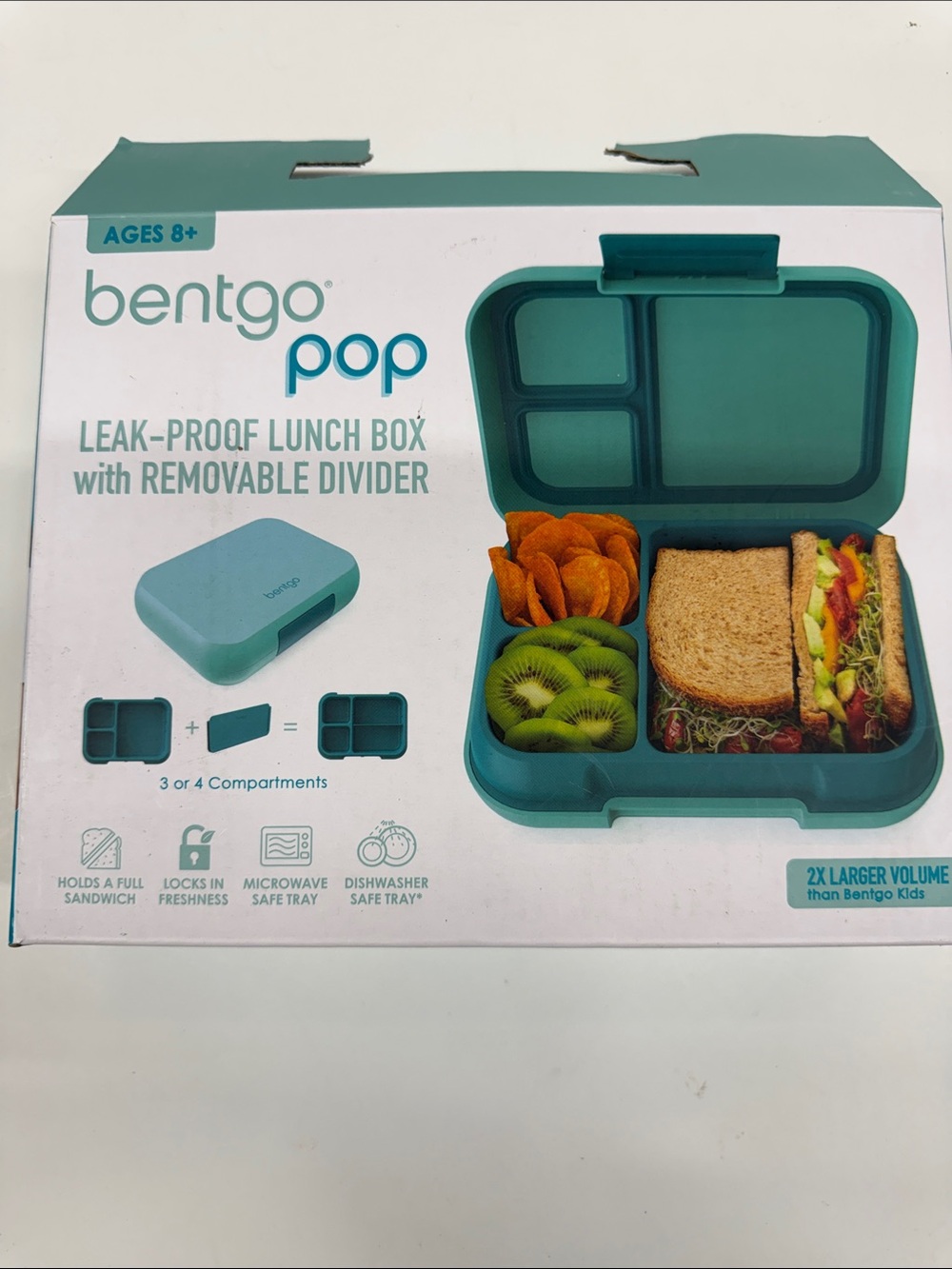 NEW bentgo Pop Leak-Proof Kids Lunch Box Bento Blue